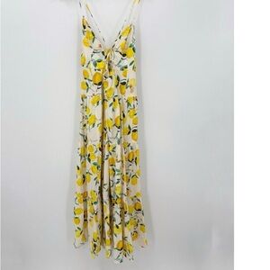 Lemon Print Maxi Dress
